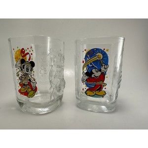 Walt Disney World Millenium 2000 Glasses (McDonald's) Mickey Mouse Set of 2